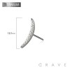IMPLANT GRADE TITANIUM THREADLESS PUSH IN CZ BEZEL ARCH MOON FAN TOP PART